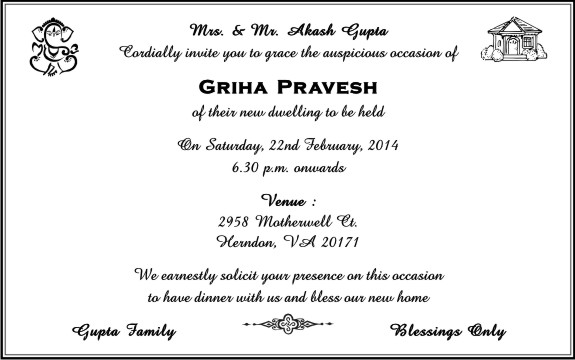 Wedding invitation card House Warming 7 - Parekh Cards